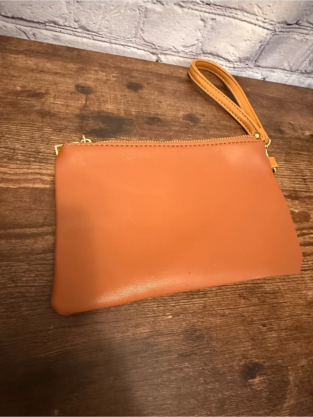 Kurgo Cognac Leather Tote with Honey Trim with wristlet pouch - Picture 10 of 13